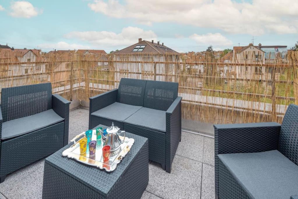 L'Excellence-8Min Aeroport-Terrasse-Parking Prive Apartment Lingolsheim Bagian luar foto